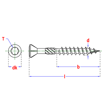 Potdekselschroef m/zwarte kop VZK-T15 4.0x50mm (40st)