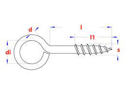 Schroefogen messing 3.2x20mm (3st)