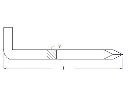 Vierkante consoolhaak in gehard staal 2.5x40mm (22st)