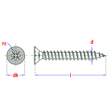 Spaanderplaatschroef VK-Z Ø6,00x40 ZNG - 200st