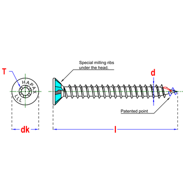 HAPAX UNIV HOUTSCHROEF VZK-T20 - 4,0X25 ZN (200ST)