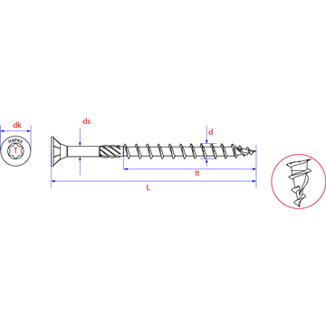 HAPAX CONSTRUCTIESCHROEF VZK-T - 8,0X300 ZN (50ST)