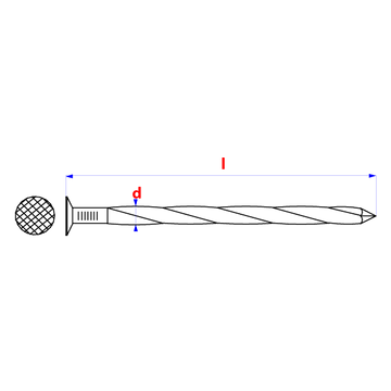 Getorste nagel blank 3.0x60mm