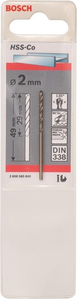 Bosch - metaalboor D-punt HSS-CO 2