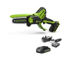 Greenworks Mini kettingzaag 24V 10CM 2.0AH kit 2008207UA