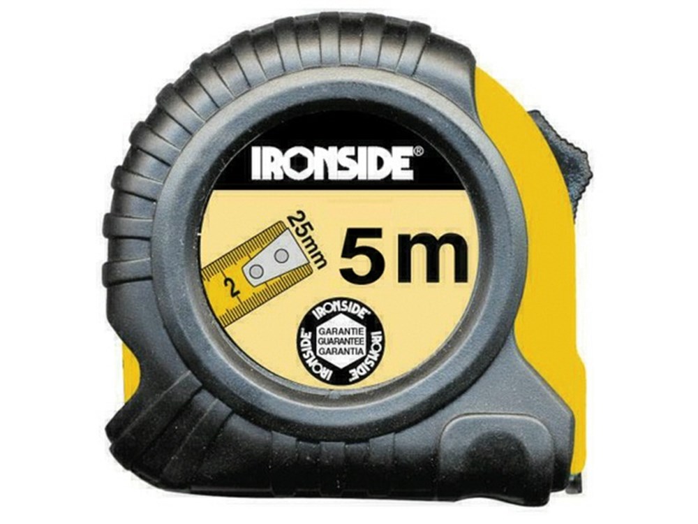 Ironside rolmeter ABS + bandblokkeerknop 25mm x 5lm