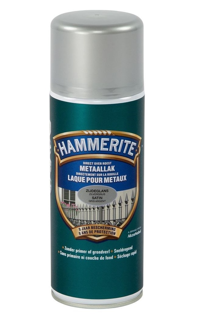 Hammerite spray metaallak zilvergrijs - 400ml