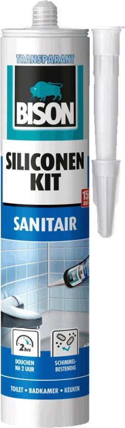 Bison siliconenkit sanitair grijs 300ml