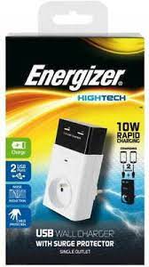 Energizer 2.1A dual USB wandlader met overspanningsbeveiliging