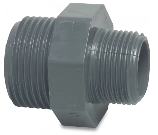 Druk PVC reductie nippel 5/4 x 1/2