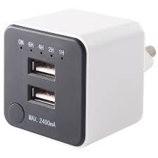 USB-lader 2xUSB 2,4A + timer