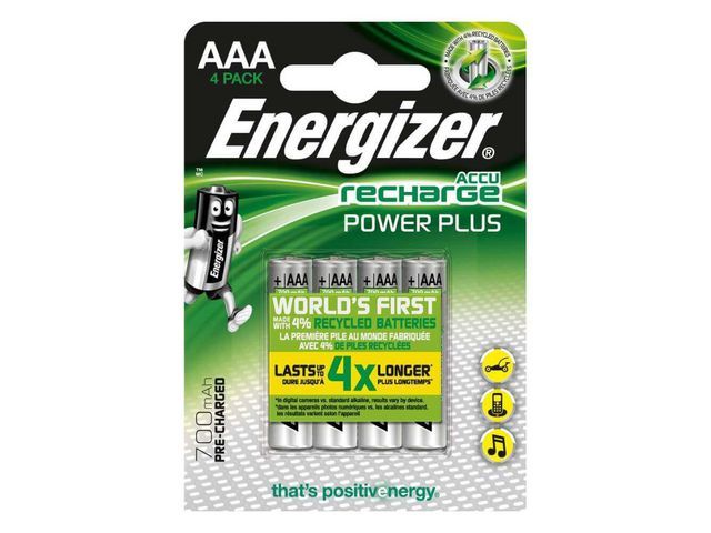 Energizer oplaadbare batterijen power plus 700mAh AAA - 4x