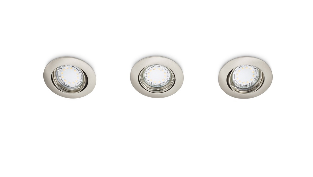 INBOUWSPOT LED ROND GU10 3X3,3W NIKKEL