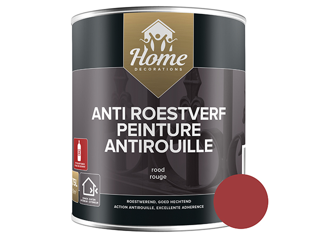 Home Decoration anti-roest hoogglans rood (ral 3002) 750ml