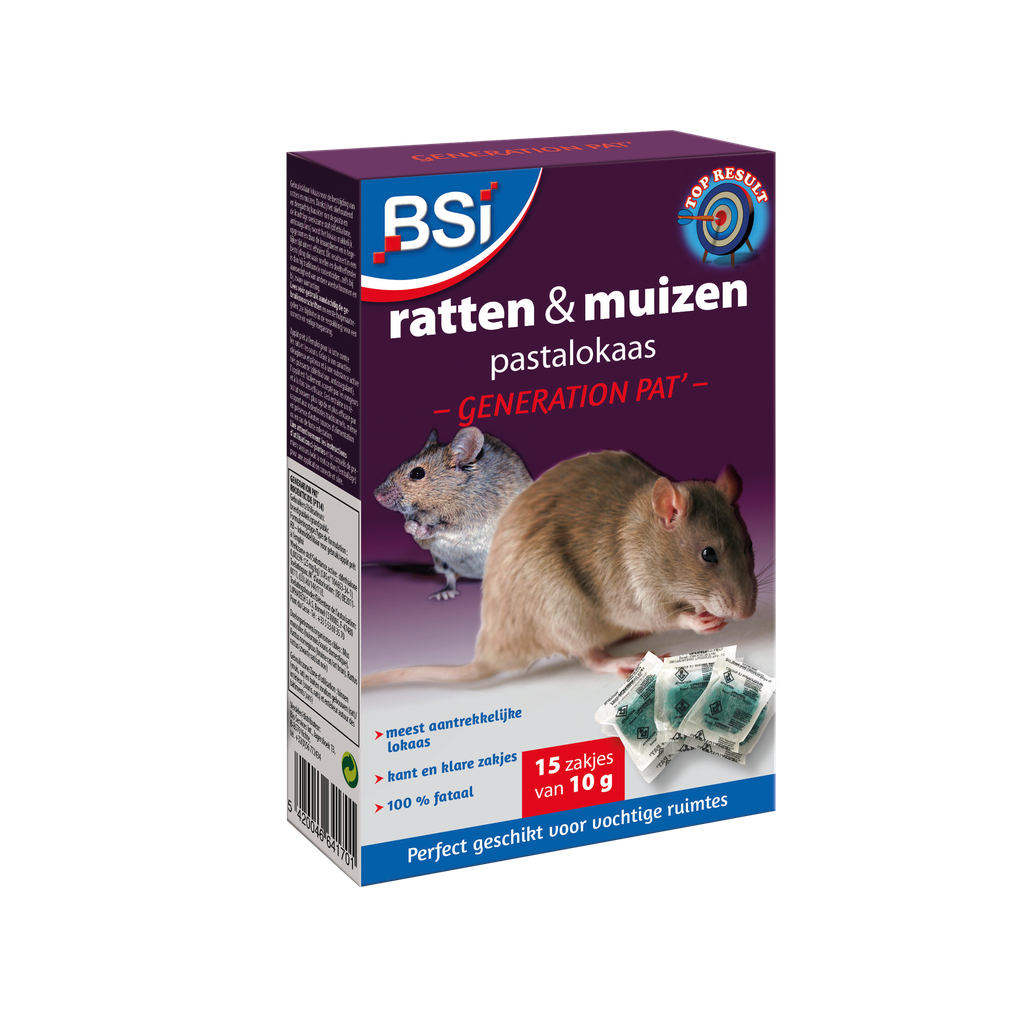 BSI ratten & muizen pastalokaas 150gr 15x10gr