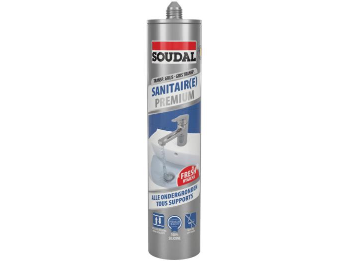 Soudal silicone sanitair premium trans/grijs - 290ml