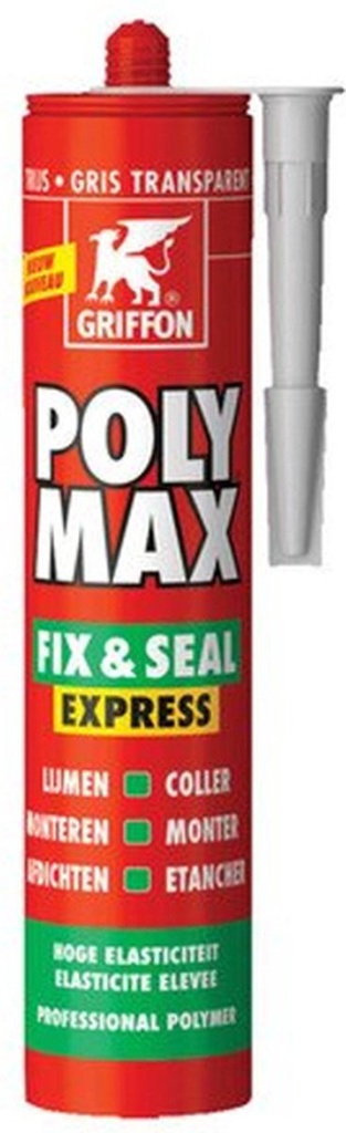 POLYMAX FIX&SEAL EXPRESS TRANSPARANT GRIJS - 300G