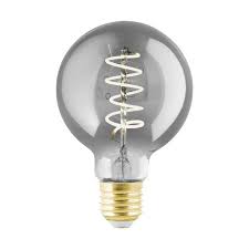 Eglo LED lamp bol G80 m/spiraal smoked E27 4W 100lm 2000K