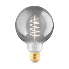 Eglo LED bol m/spiraal smoked G95 E27 4W 100lm 2000K