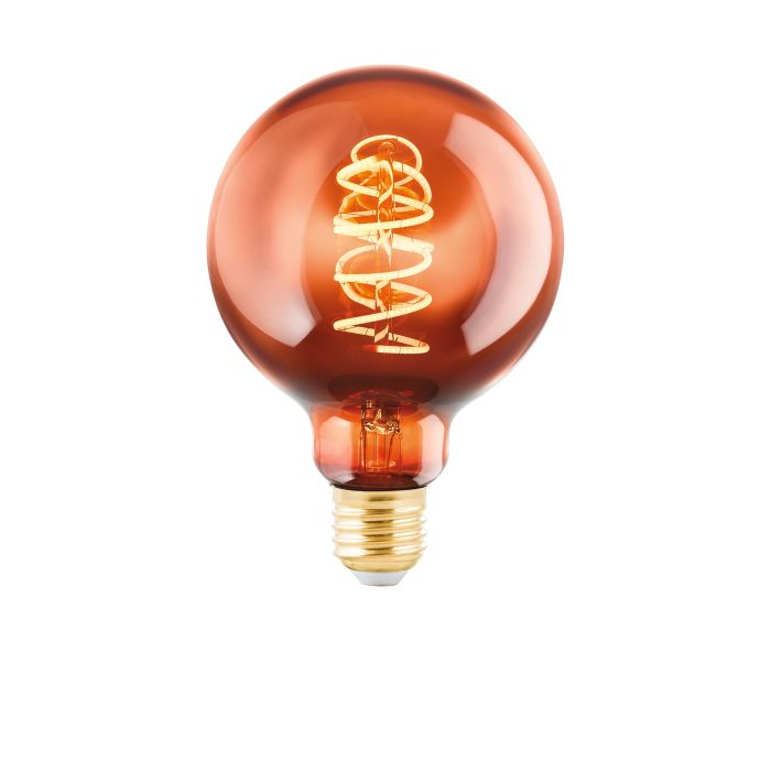 Eglo LED bol m/spiraal copper G95 E27 4W 50lm 2000K