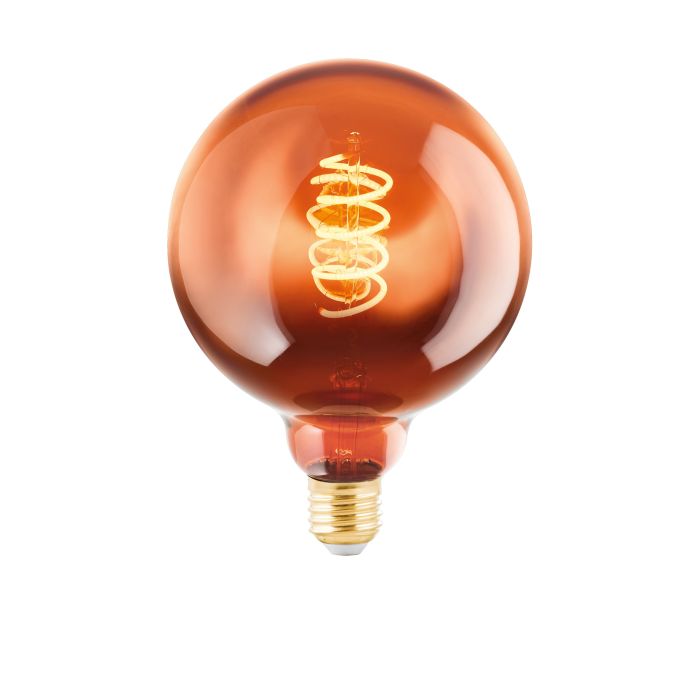 Eglo LED bol m/spiraal copper G125 E27 4W 50lm 2000K