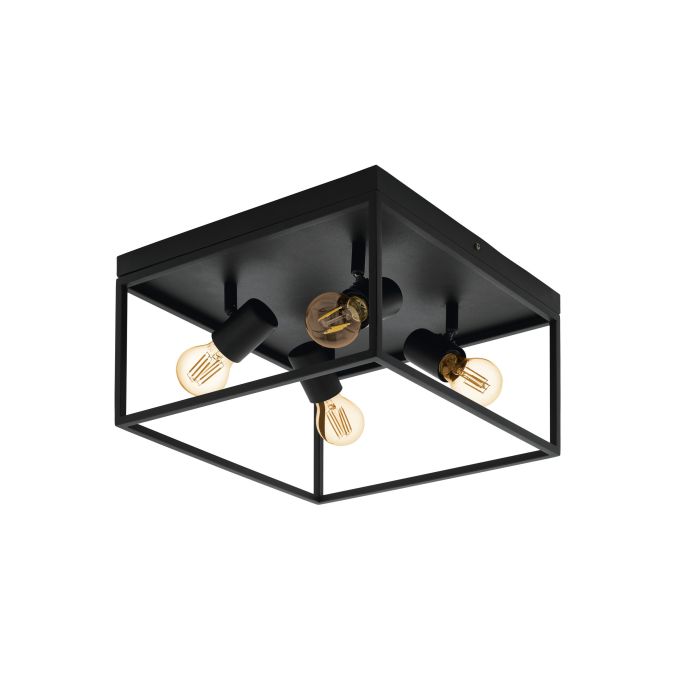 Eglo Silentina plafondlamp 4x E27 zwart