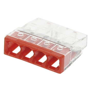 Wago steekklem 4x 0.5 - 2.5mm² rood (10st)