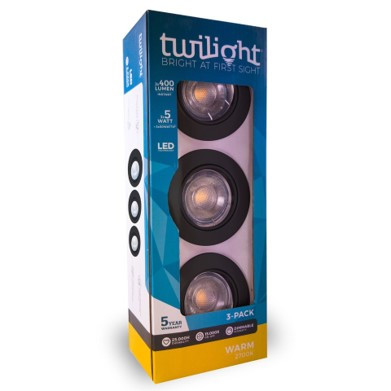 Twilight NEO LED inbouwspot IP20 2700K dimbaar zwart 5W 400Lm (3st)