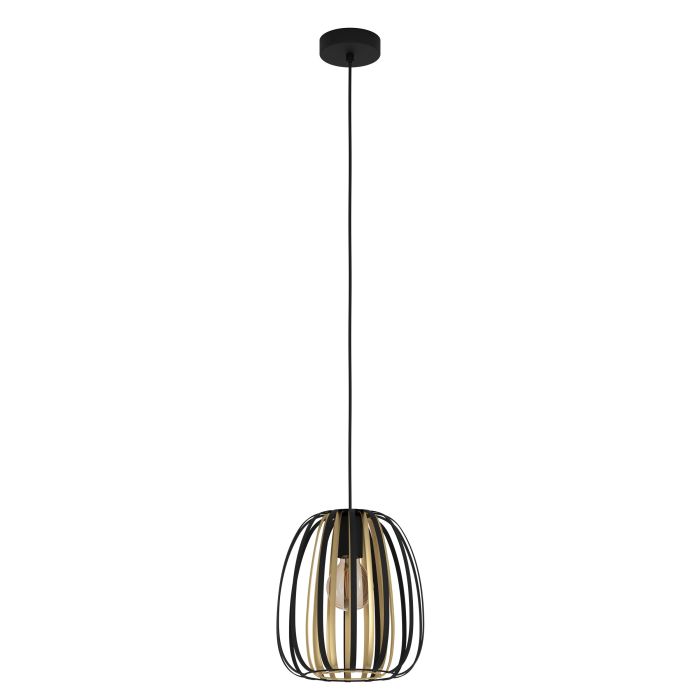 Encinitos hanglamp 255mm 1x E27 zwart/goud