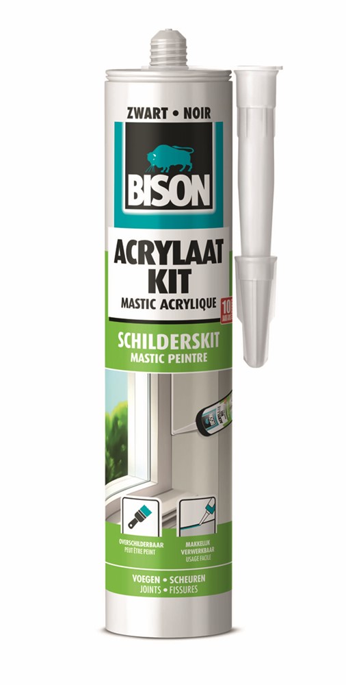 Bison acrylaatkit koker 310ml zwart