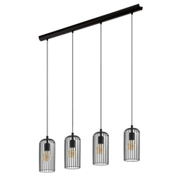 [85582] Eglo Roccamana hanglamp 4x E27 zwart/staal