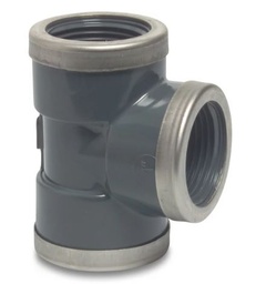 [57588] Druk PVC T-stuk 6/4 - 90° met verstevingsring
