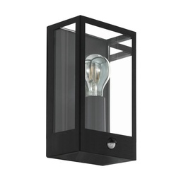 [74274] Eglo Alamonte wandlamp 1x E27 met sensor zwart