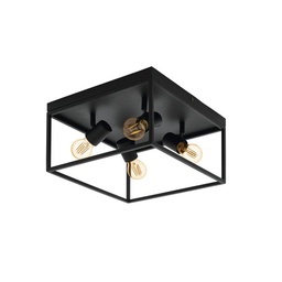 [74408] Eglo Silentina plafondlamp 4x E27 zwart