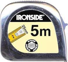 [78131] Ironside rolmeter verchroomd ABS 25mm x 5m
